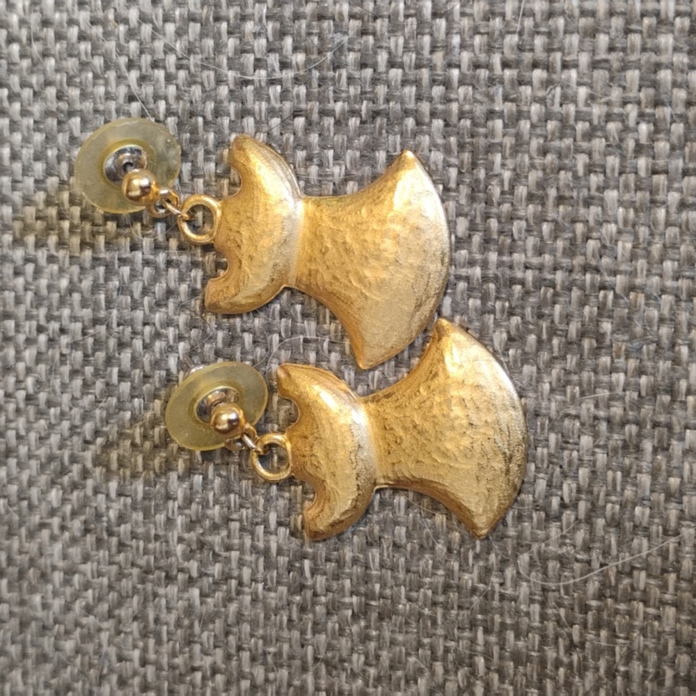 Gold Tone Angel Earrings